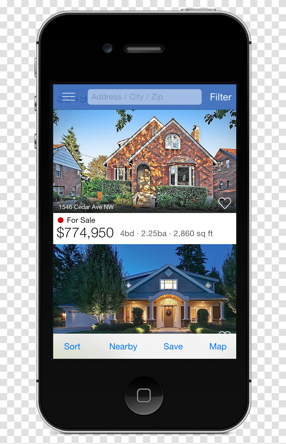 Zillow Ios App, Mobile Phone, Cottage, House, Housing Transparent Png