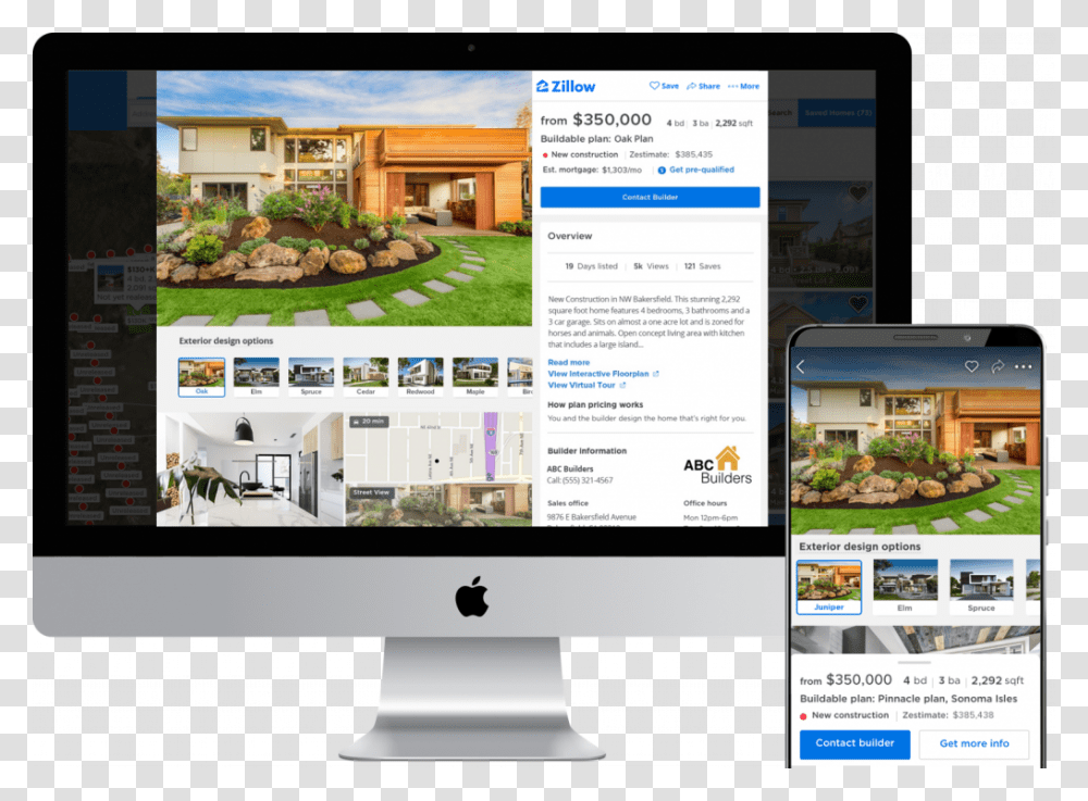 Zillows New Look Includes A Streamlined Home Listing Zillow Builder Boost, Computer, Electronics, Monitor, Screen Transparent Png