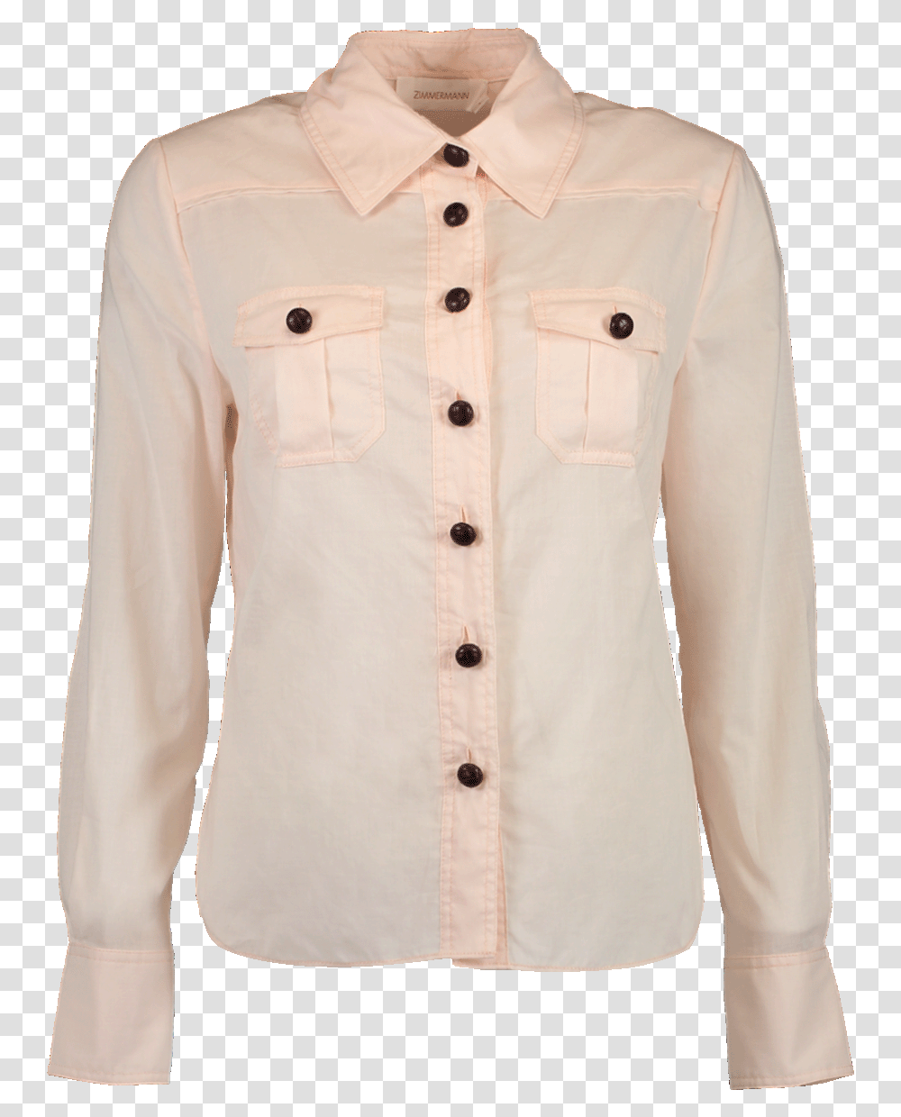 Zimmermann Corsage Body Shirt In Shell Button, Apparel, Long Sleeve, Dress Shirt Transparent Png