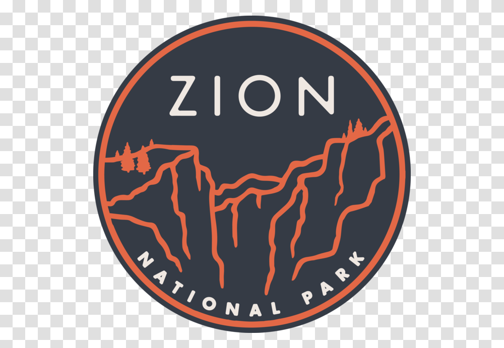 Zion National Park Round Sticker - Aff 1394465 Images Circle, Coin, Money, Text, Symbol Transparent Png