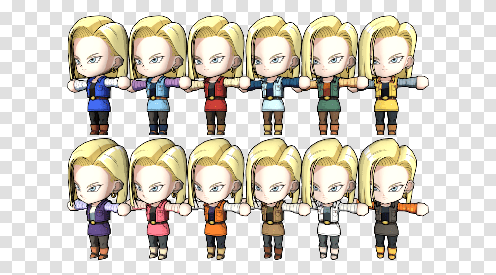 Zip Archive Dragon Ball Fighterz Android 18 Colors, Person, Comics, Book, Figurine Transparent Png