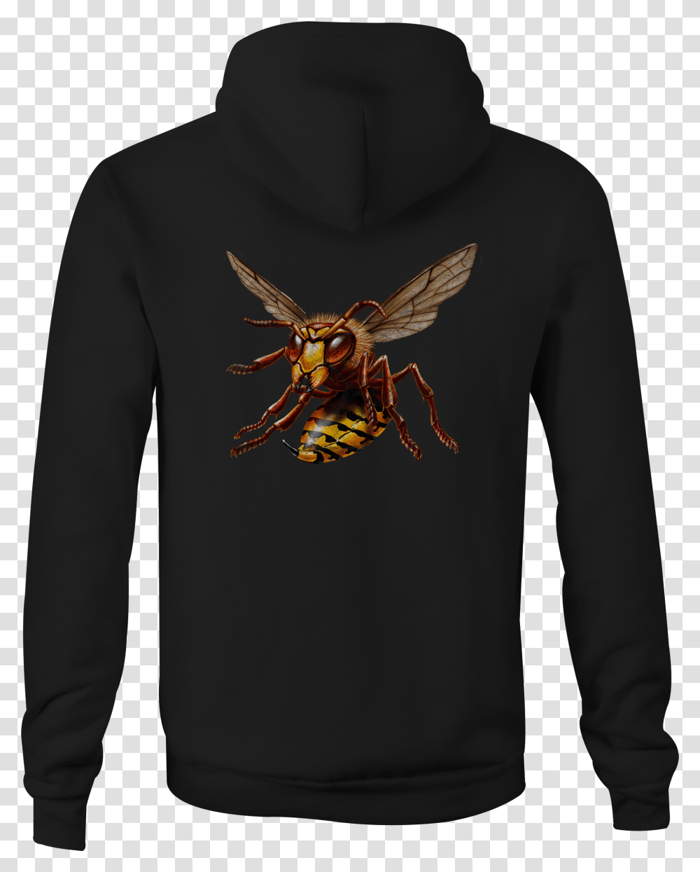 Zip Up Hoodie Bee Wasp Hornet Hooded Sweatshirt Thumbnail Hoodie, Sleeve, Apparel, Long Sleeve Transparent Png