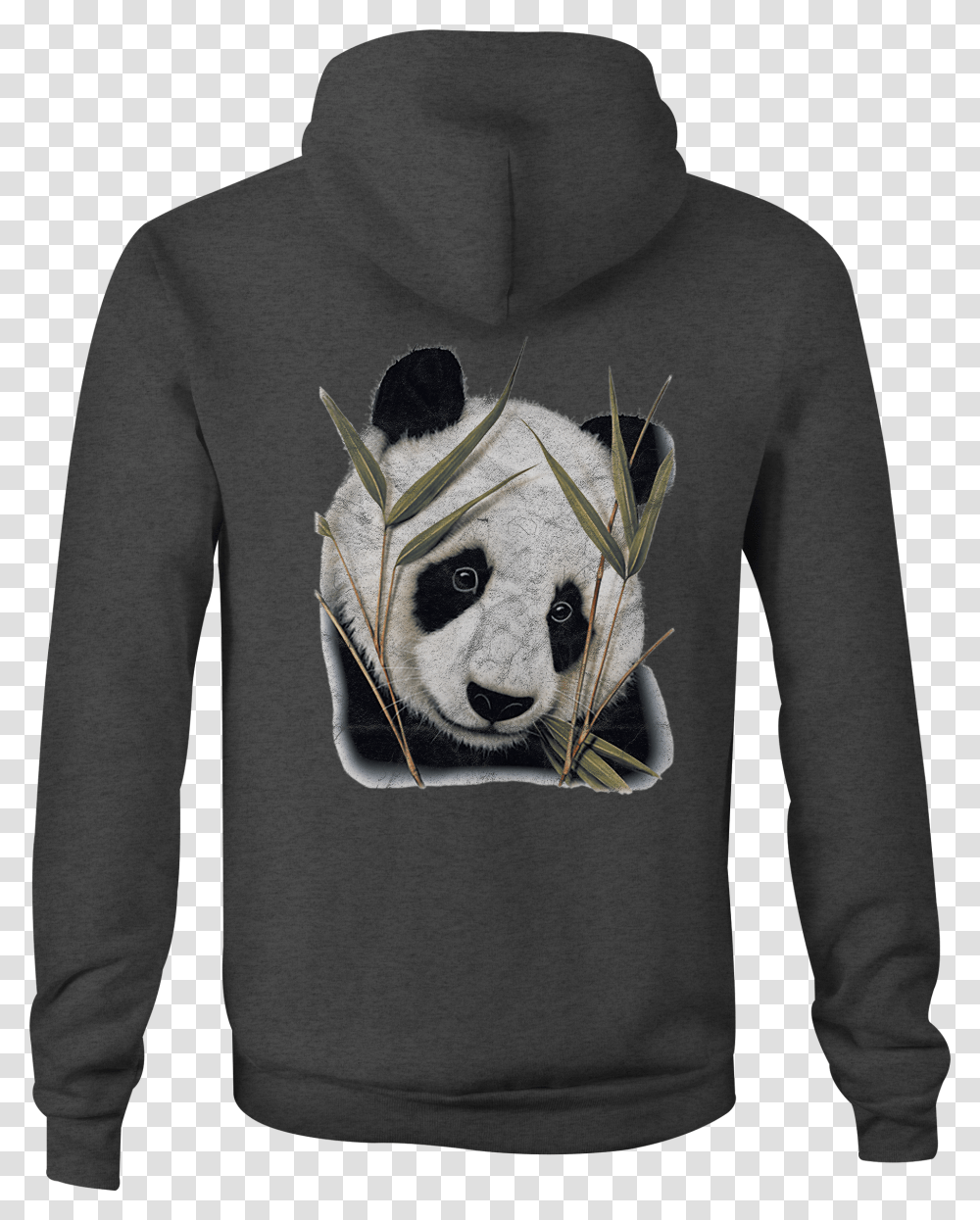 Zip Up Hoodie Panda Bear Bamboo Hooded Sweatshirt Hoodie, Apparel, Sleeve, Sweater Transparent Png