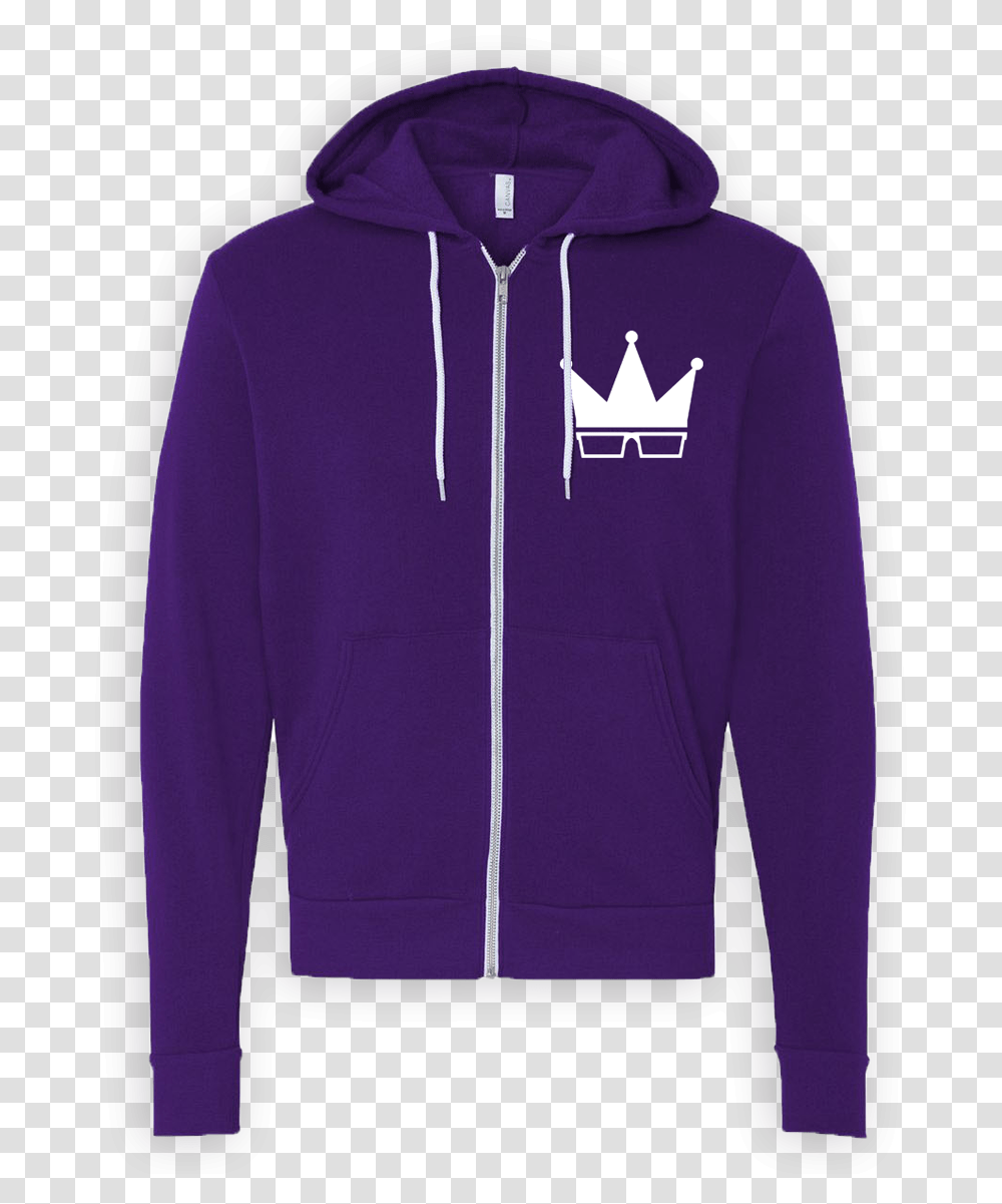 Zip Up Hoodie Purple Crown Hoodie, Apparel, Sweatshirt, Sweater Transparent Png