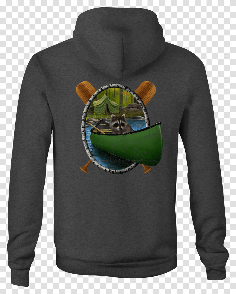 Zip Up Hoodie Raccoon Canoe Hooded Sweatshirt Nra Hoodie, Apparel, Sleeve, Sweater Transparent Png
