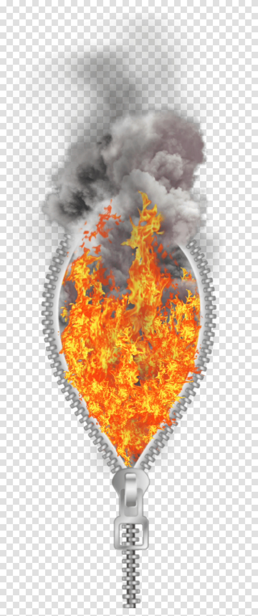 Zipper Fire Burning Flames Smoke Alienart Alienized Illustration, Nature, Outdoors, Pineapple, Fruit Transparent Png