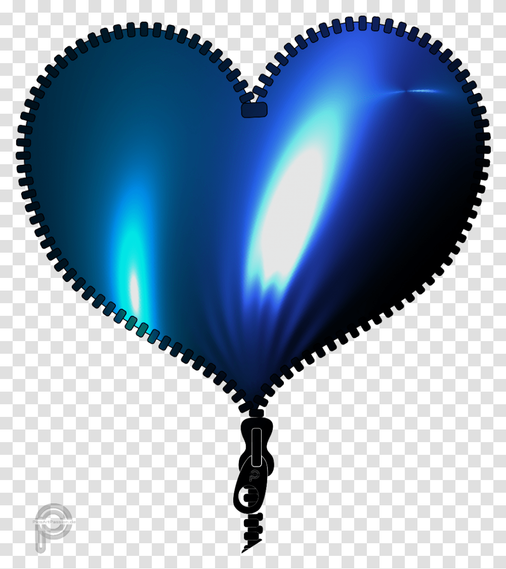 Zipperheart Blue Designelement Lighteffect Heart Zipper Mill House Maui Logo, Pattern, Ornament, Fractal, Screen Transparent Png