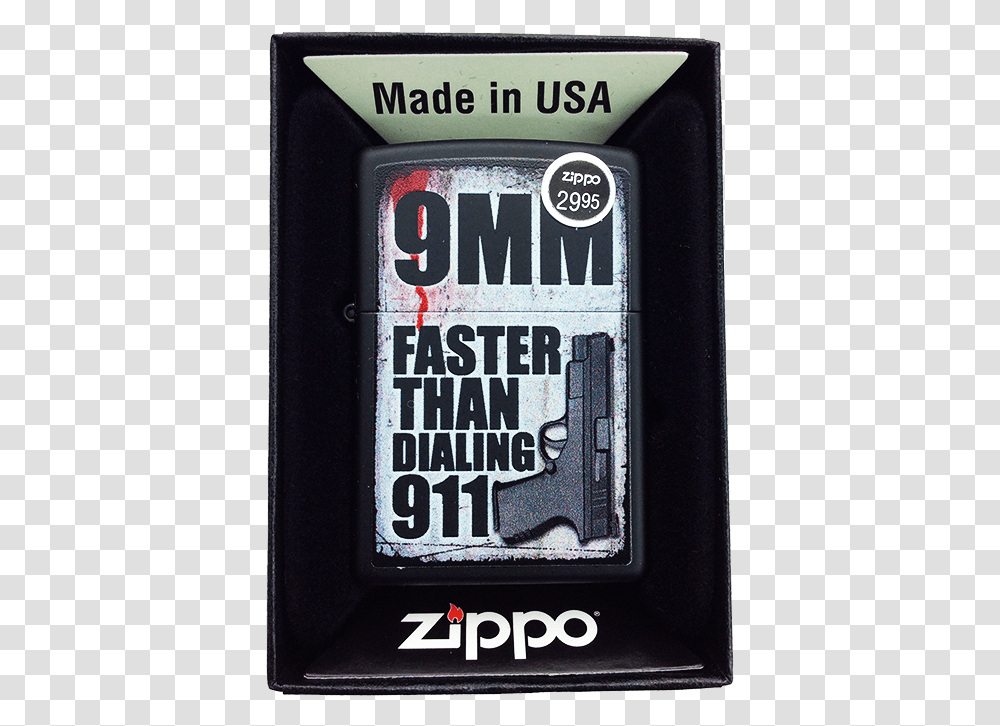 Zippo Lighter 9mm Faster Than 911 Carmine, Mobile Phone, Electronics, Machine Transparent Png