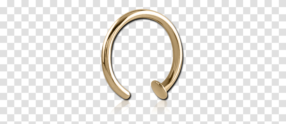 Zircon Gold Pvd Coated Surgical Steel Grade Open Nose Ring, Staircase, Scroll, Cuff, Horseshoe Transparent Png