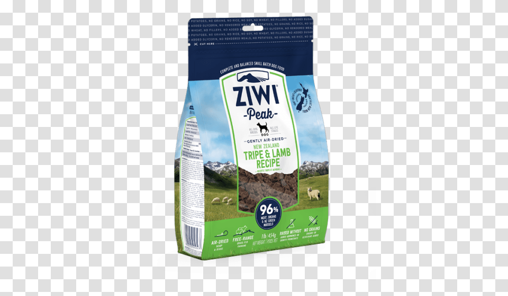 Ziwi Peak Tripe Amp Lamb Air Dried For Dogs 454g Ziwi Peak Cat Beef, Book, Plant, Food, Flyer Transparent Png