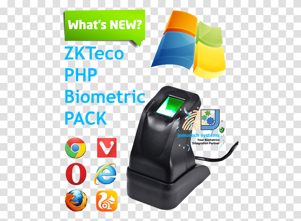 Zkteco 4500 Php Biometric Authentication Pack Biometric Fingerprint Scanner, Machine, Word, Electronics Transparent Png