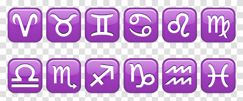Zodiac Emojis, Number, Purple Transparent Png