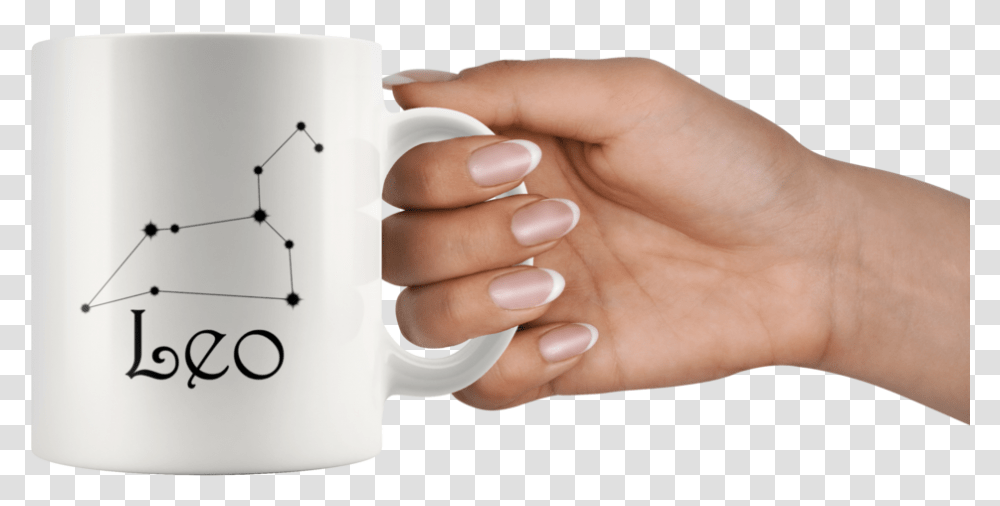 Zodiac Leo Constellation Ceramic Coffee Mug Coffee Mug Hand, Coffee Cup, Person, Human, Nail Transparent Png