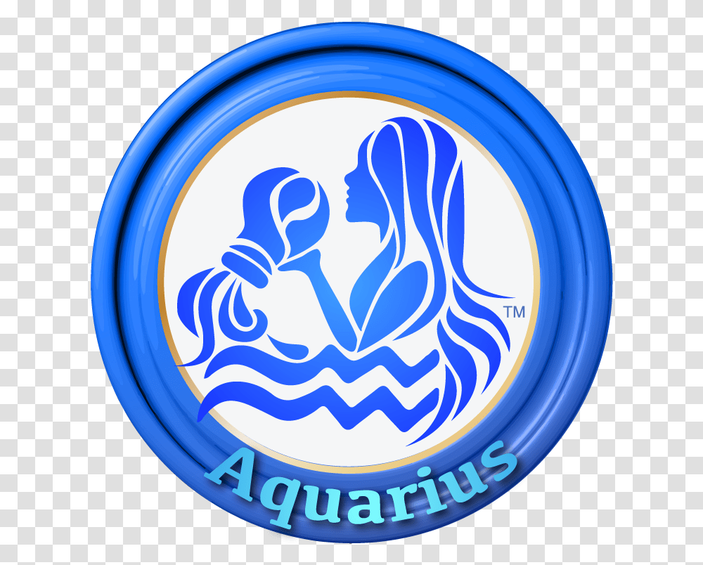 Zodiac Sign Aquarius Circle, Logo, Trademark, Frisbee Transparent Png