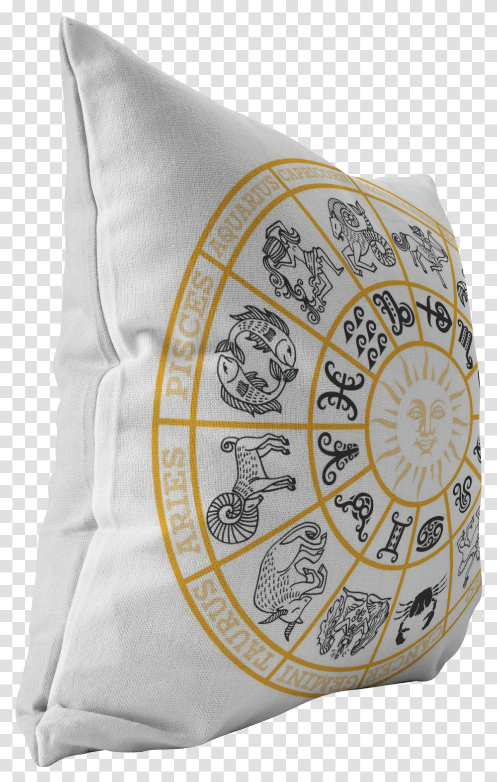 Zodiac Wheel, Pillow, Cushion, Doodle, Drawing Transparent Png