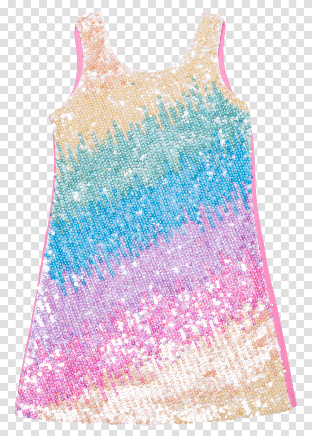 Zoe Rainbow Sequin Ombre Dress Rainbow Sequins, Clothing, Apparel, Rug, Tank Top Transparent Png