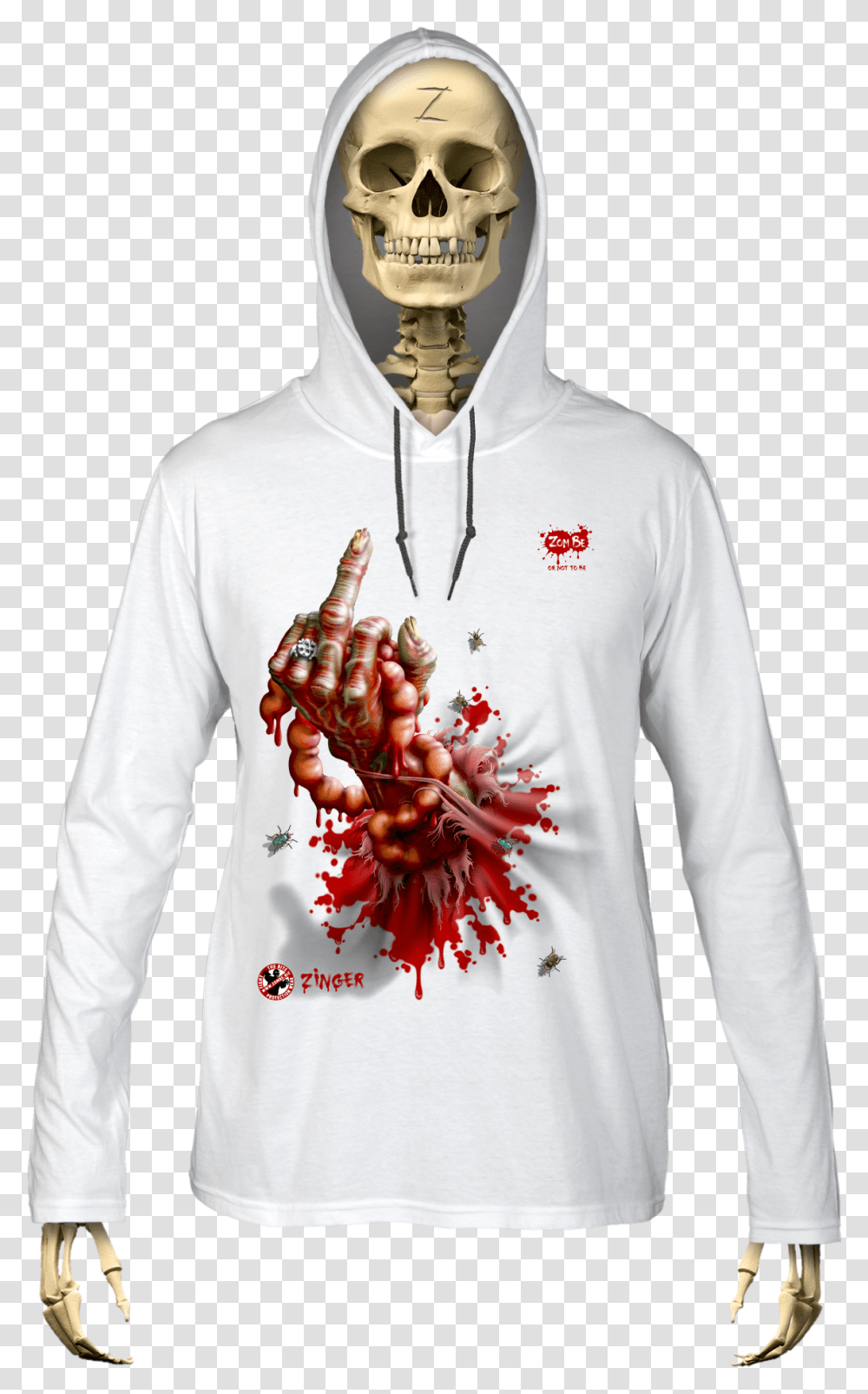 Zombe Hooded Longsleeves Anti Zombie Zinger For Man T Shirt, Apparel, Long Sleeve, Sweatshirt Transparent Png