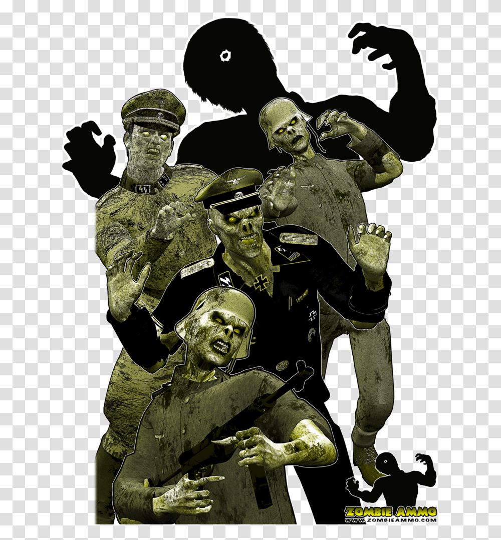 Zombie Ammo Nazi Zombies Duotone Short Sleeve Men's Illustration, Person, Sculpture, Statue Transparent Png