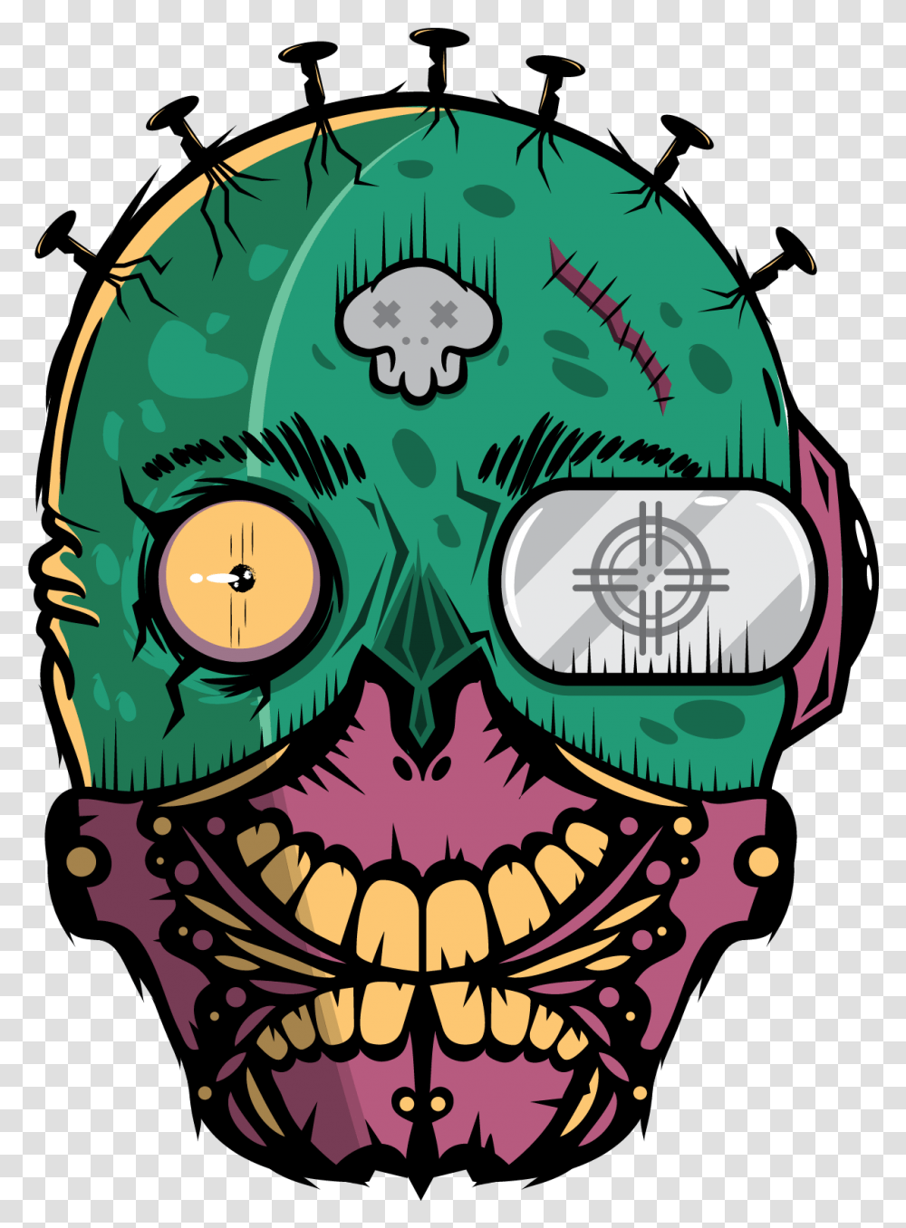 Zombie Clipart Skull Illustration Vector On Behance, Building, Architecture, Pillar, Column Transparent Png