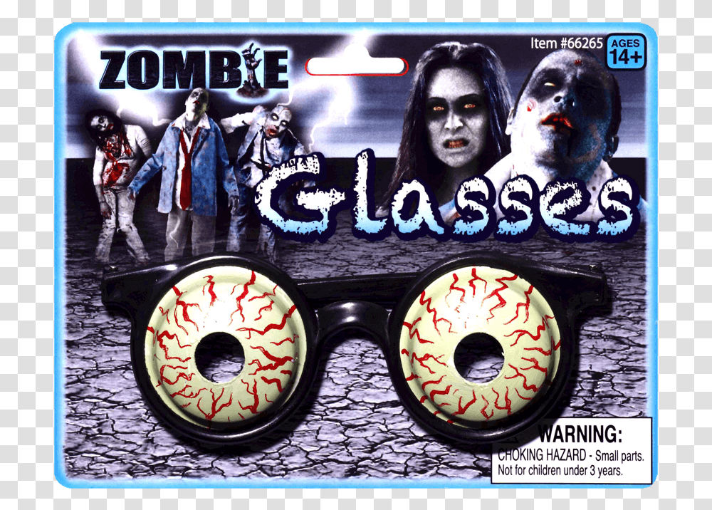 Zombie Glasses Glasses, Accessories, Person, Poster, Advertisement Transparent Png