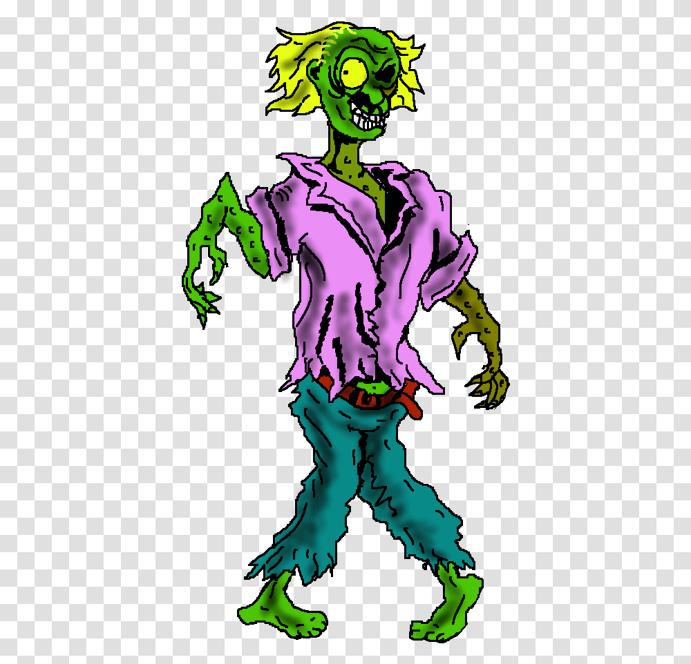 Zombie Halloween Clip Art Image Cartoon Zombie, Purple, Modern Art, Dye Transparent Png