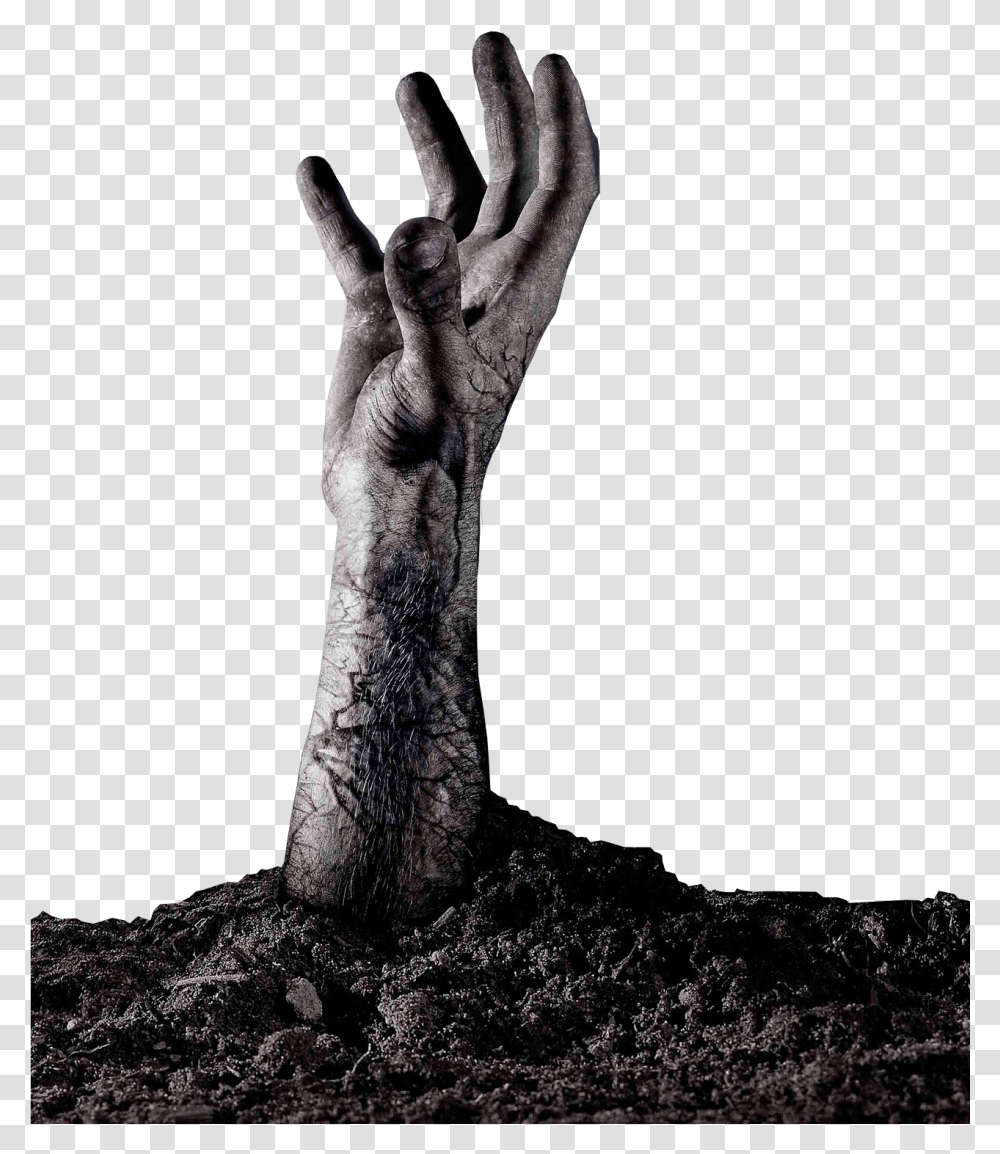Zombie Hand Coming Out Of Ground, Sculpture, Statue, Finger Transparent Png