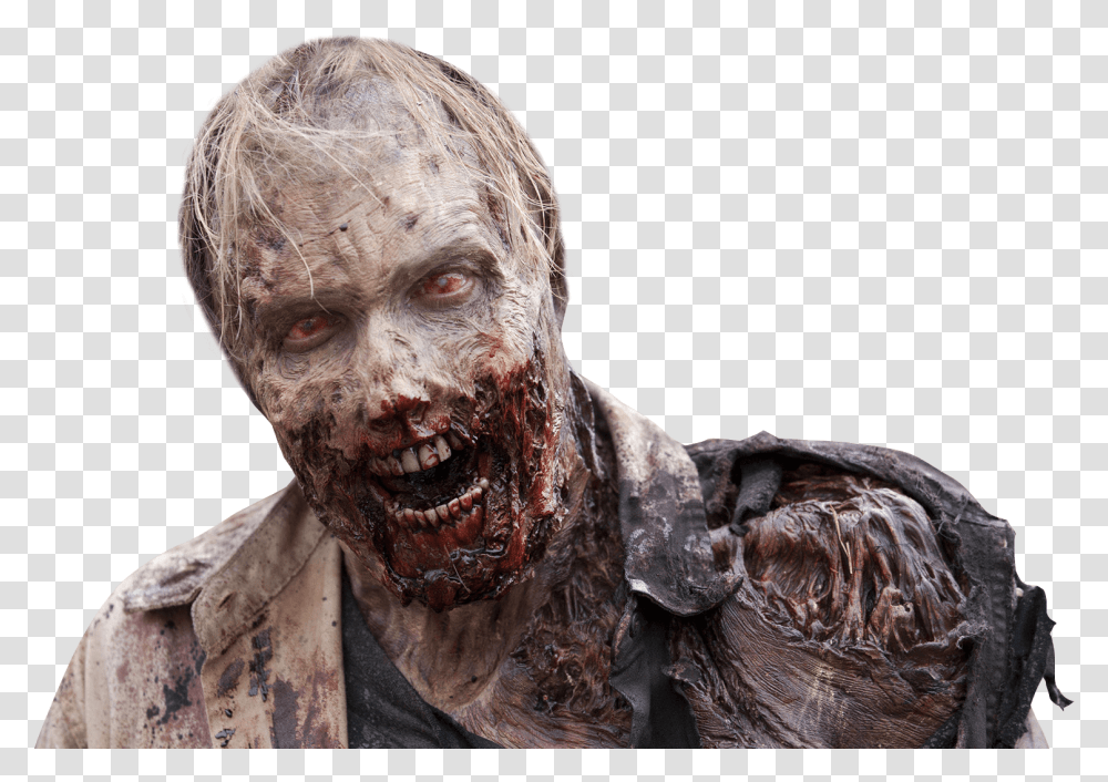 Zombie, Head, Person, Human, Sculpture Transparent Png