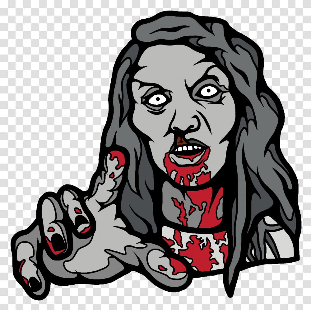 Zombie Horror Enamel Pin Night Of The Living Dead Illustration, Person, Hand Transparent Png