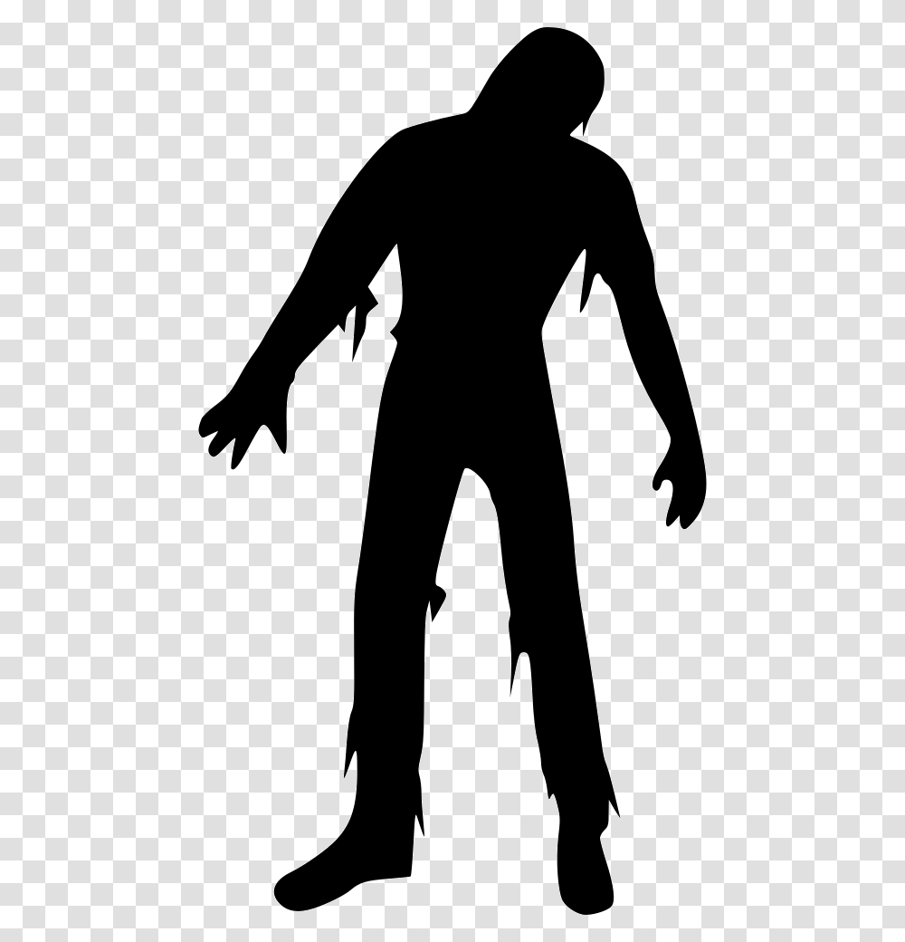 Zombie Icon Free Download, Silhouette, Stencil, Person, Human Transparent Png