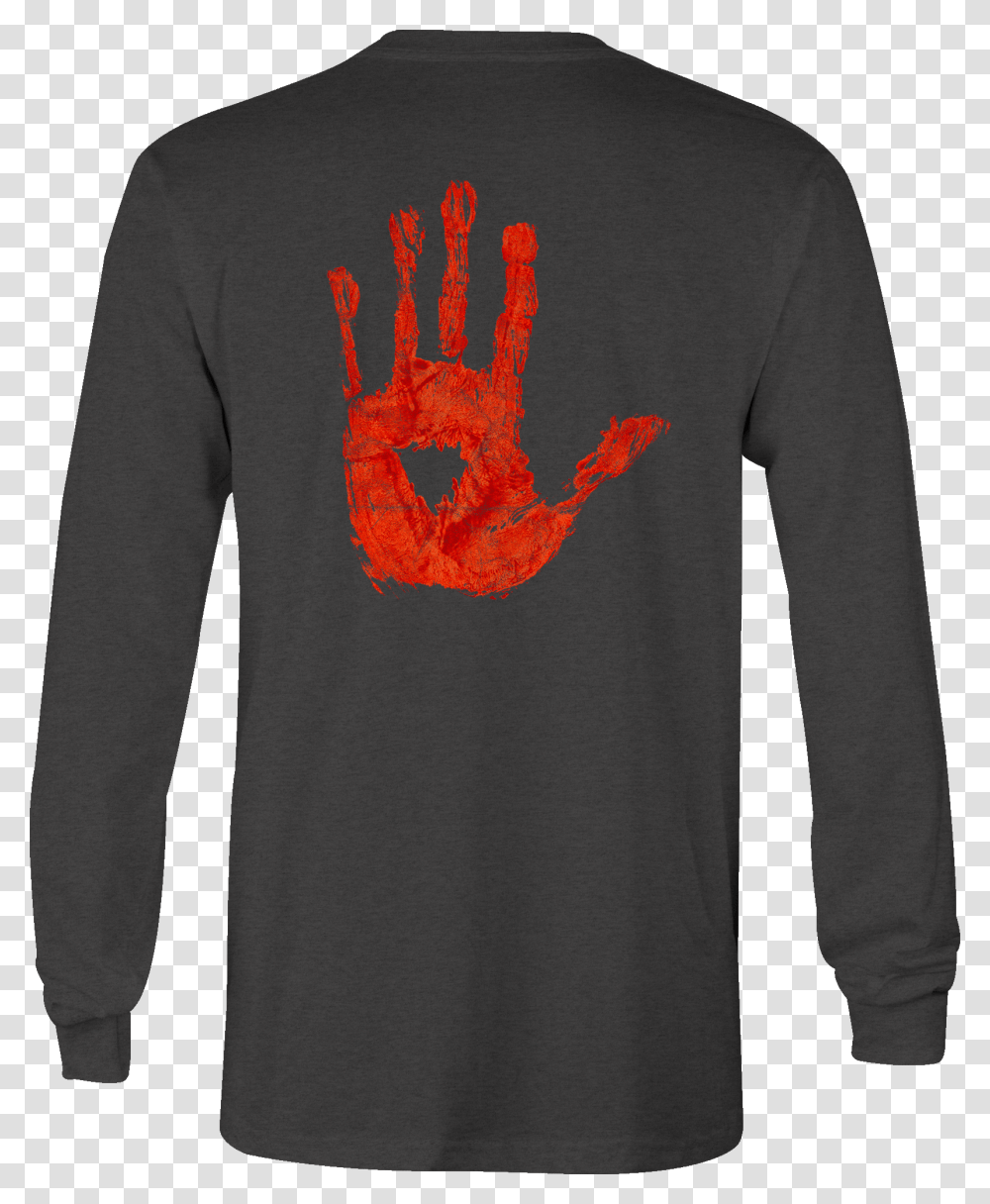 Zombie Long Sleeve Tshirt Bloody Handprint Shirt For T Shirt, Apparel, Hoodie, Sweatshirt Transparent Png