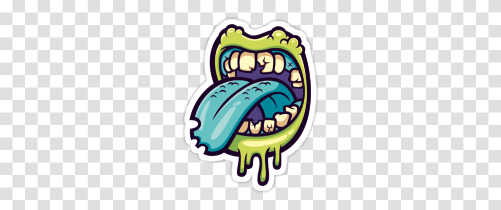 Zombie Mouth Sticker, Teeth, Lip, Food, Toothpaste Transparent Png