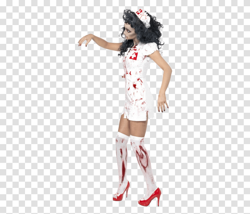 Zombie Nurse Costume, Person, Dress, Female Transparent Png