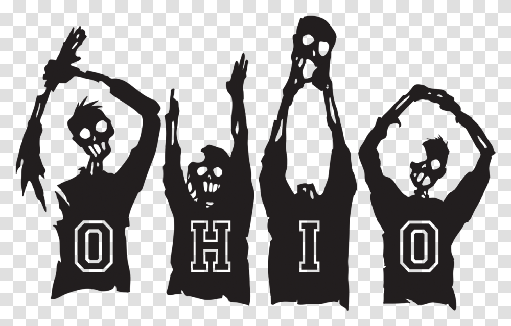 Zombie O H I O Ohio Zombie, Hand, Stencil, Person, Human Transparent Png