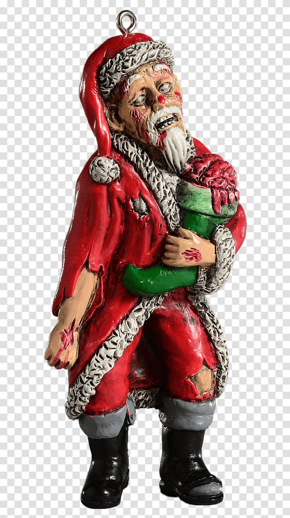 Zombie Santa Ornament, Figurine, Person, Plant, Costume Transparent Png