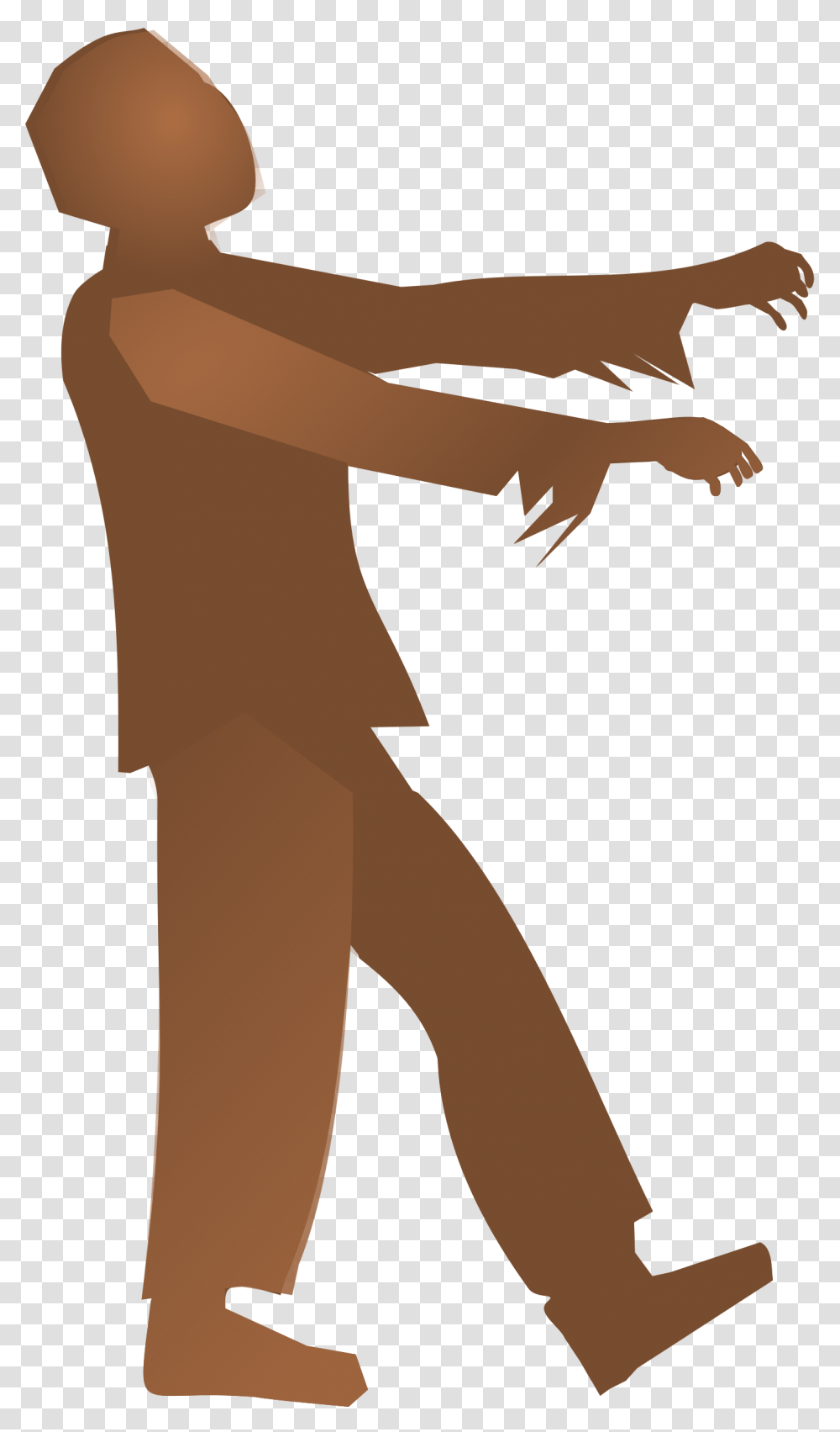 Zombie Silhouette 2 Clip Arts Simple Zombie Silhouette, Cross, Arm, Hand, Standing Transparent Png