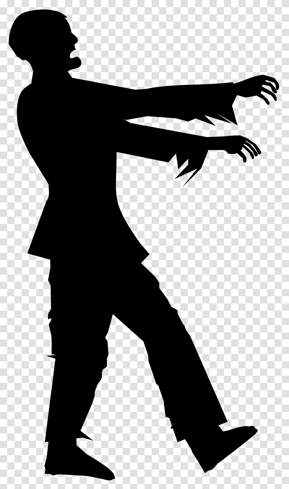 Zombie Silhouette Clip Arts Black And White Zombie, Gray, World Of Warcraft Transparent Png