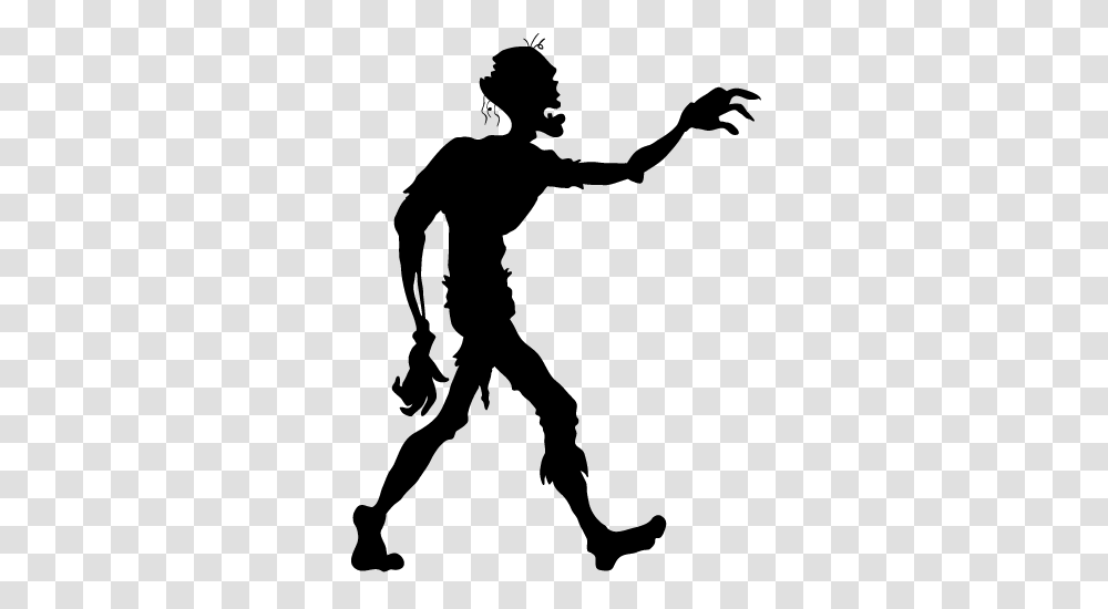 Zombie Silhouette Sticker, Logo, Trademark Transparent Png