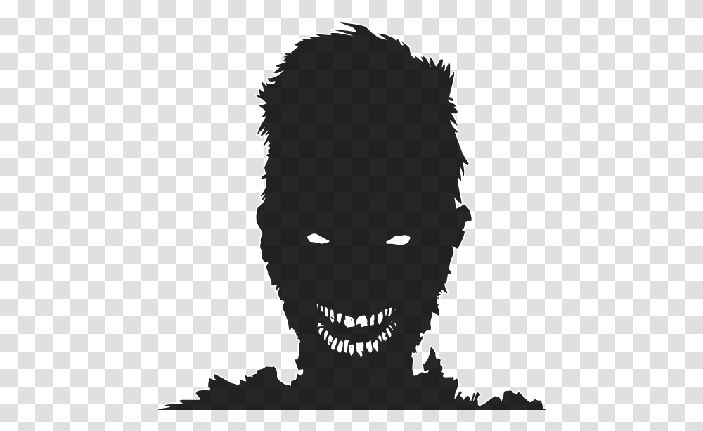 Zombie Silhouette Zombie Silhouette Big, Head, Teeth, Mouth, Lip Transparent Png