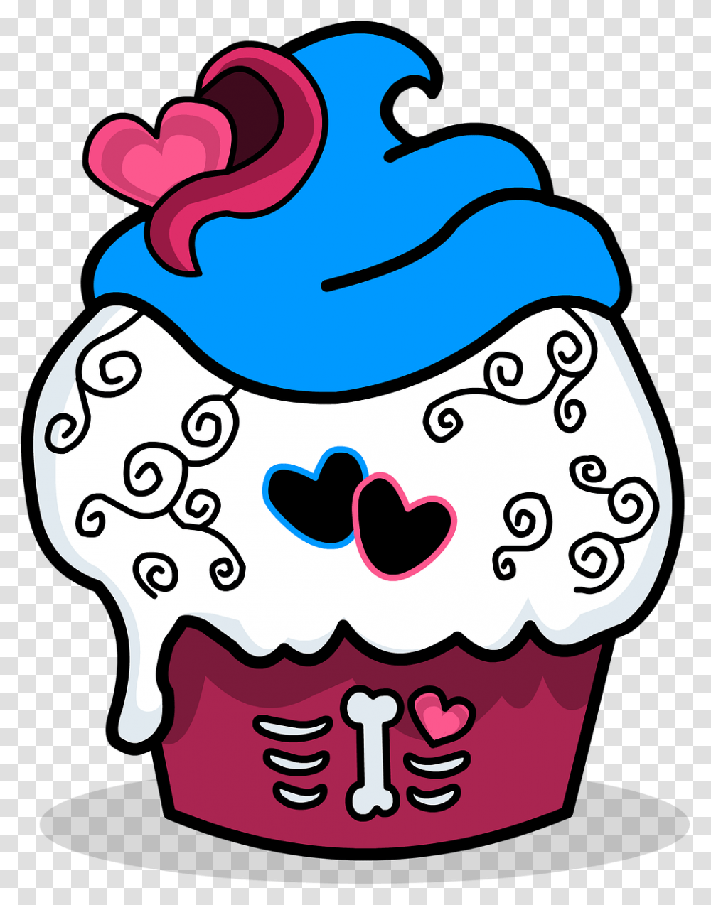 Zombie Sugar Skull Free Picture Cupcakes And Sugar Skull Art, Food, Heart, Sweets, Confectionery Transparent Png