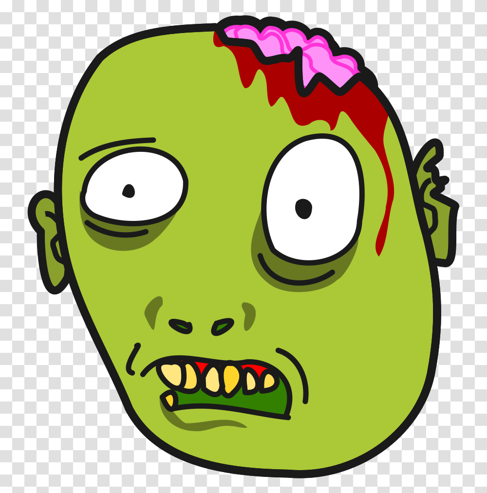 Zombie Undead Monster Horror Face Head Demon Cartoon Zombie Face, Plant, Vegetation, Teeth, Mouth Transparent Png