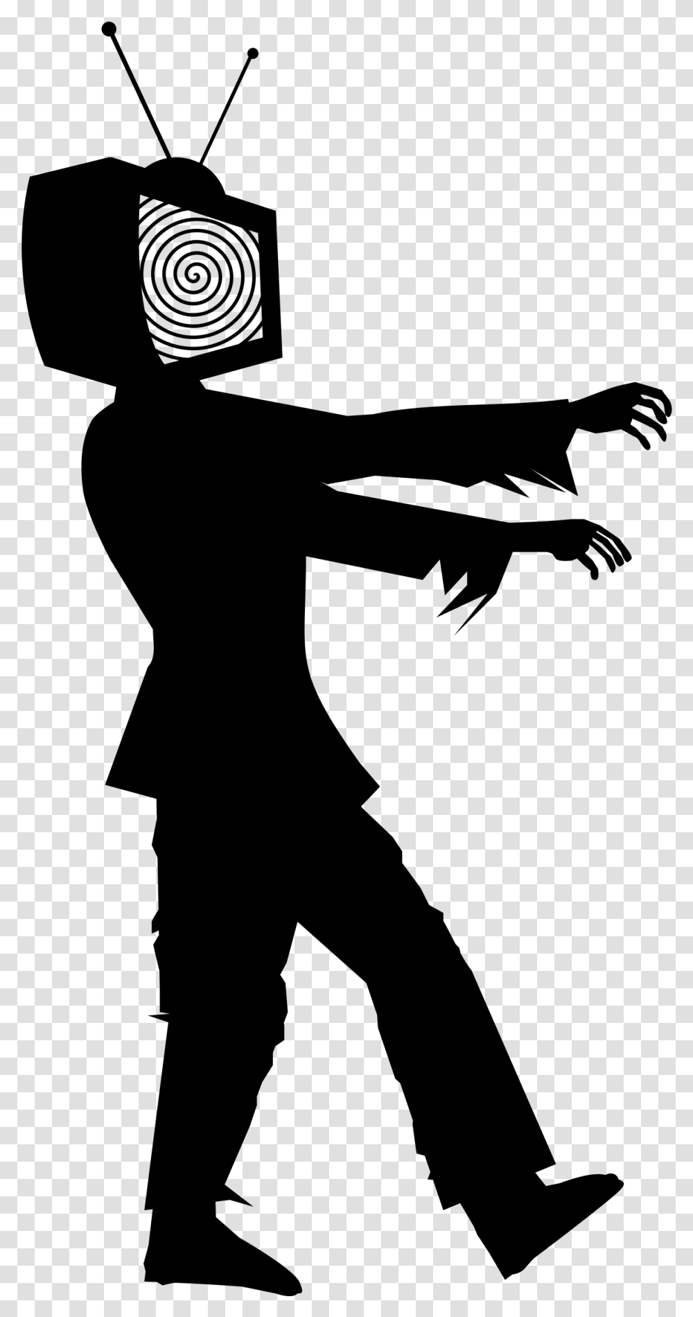Zombie Walk Silhouette Zombie Girl Walking Black And White Zombie, Gray, World Of Warcraft Transparent Png