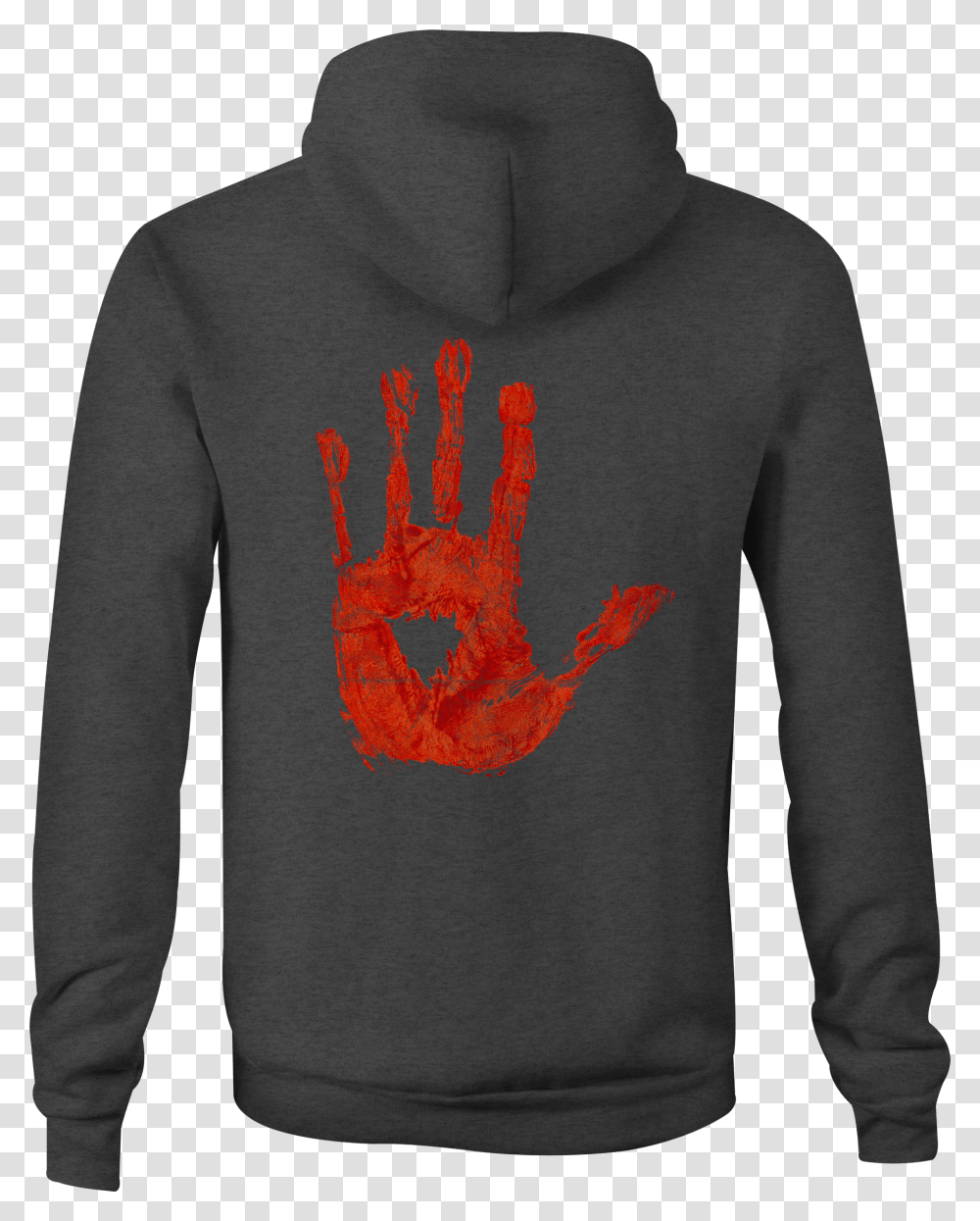 Zombie Zip Up Hoodie Bloody Handprint Hooded Sweatshirt Sweatshirt, Apparel, Sweater, Sleeve Transparent Png
