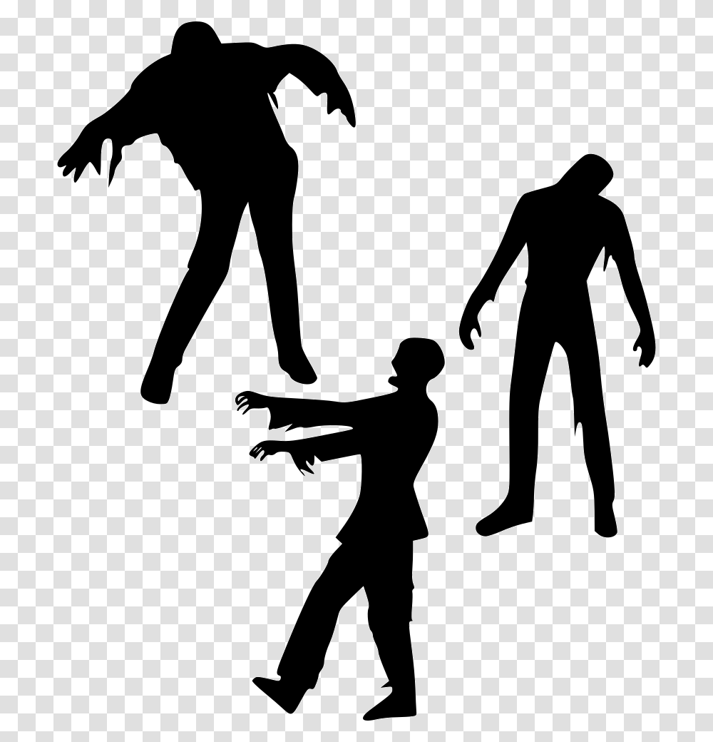 Zombies Icon Free Download, Silhouette, Person, Human, Stencil Transparent Png