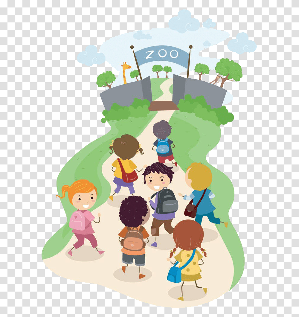 Zoo Clipart Field Trip Children Going To School Clipart, Family, Drawing, Doodle Transparent Png