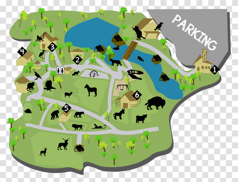 Zoo Clipart Zoo Map Potawatomi Zoo Map, Diagram, Plot, Cow, Animal Transparent Png