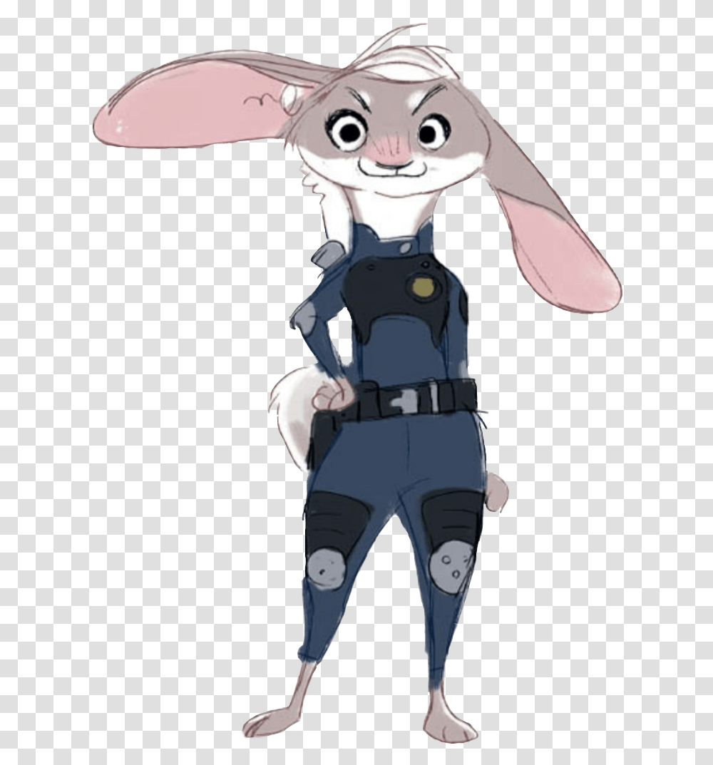 Zootopiabunnypolicejudyhoppsconceptartoldfirstversiondi Fictional Character, Person, Animal, Toy, Mammal Transparent Png