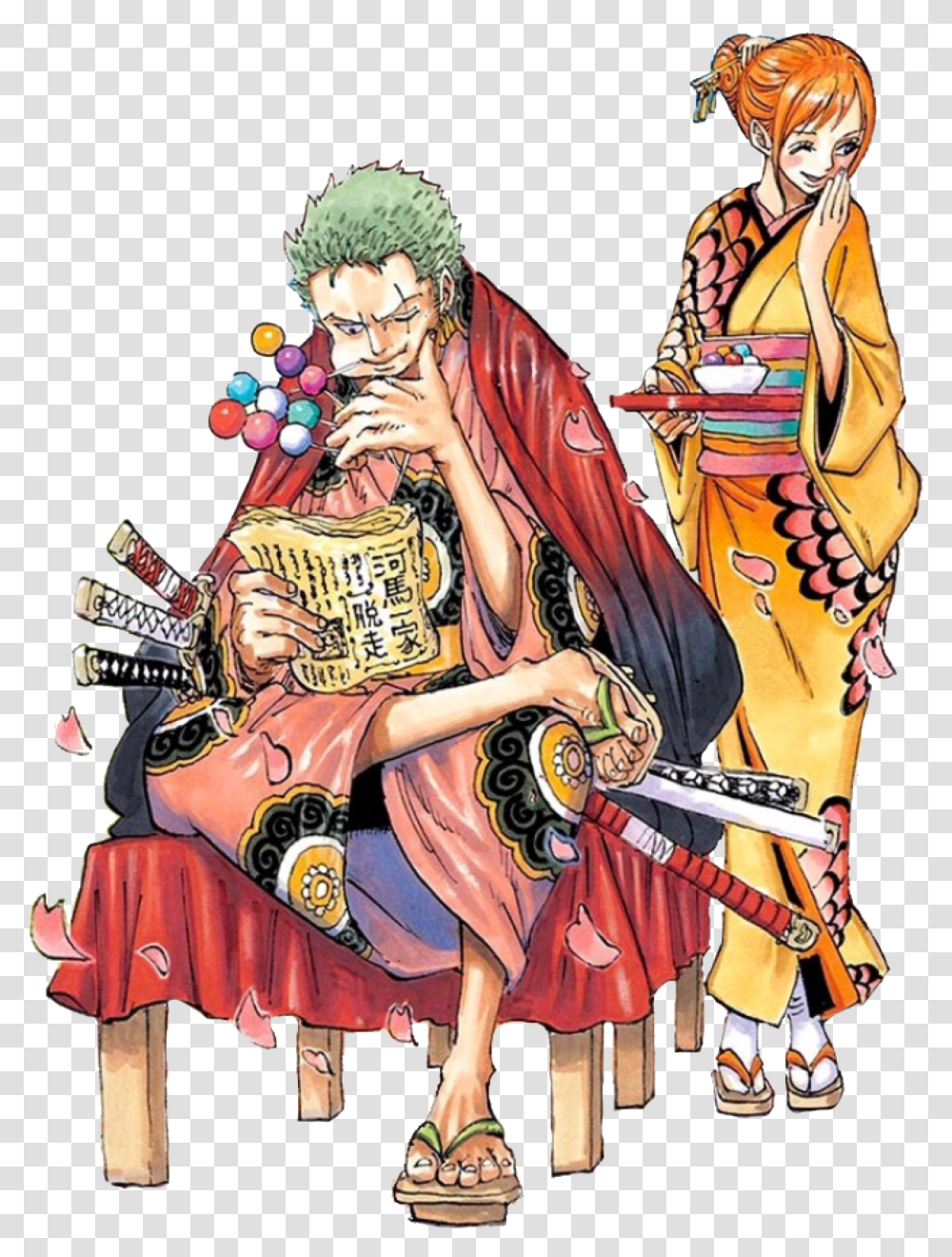 Zorro One Piece Manga Color Spread, Comics, Book, Person, Human Transparent Png