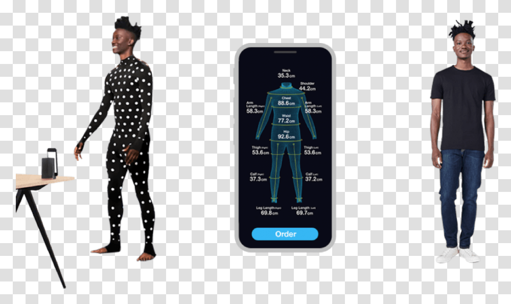 Zozosuit Measurements, Mobile Phone, Electronics, Cell Phone, Person Transparent Png