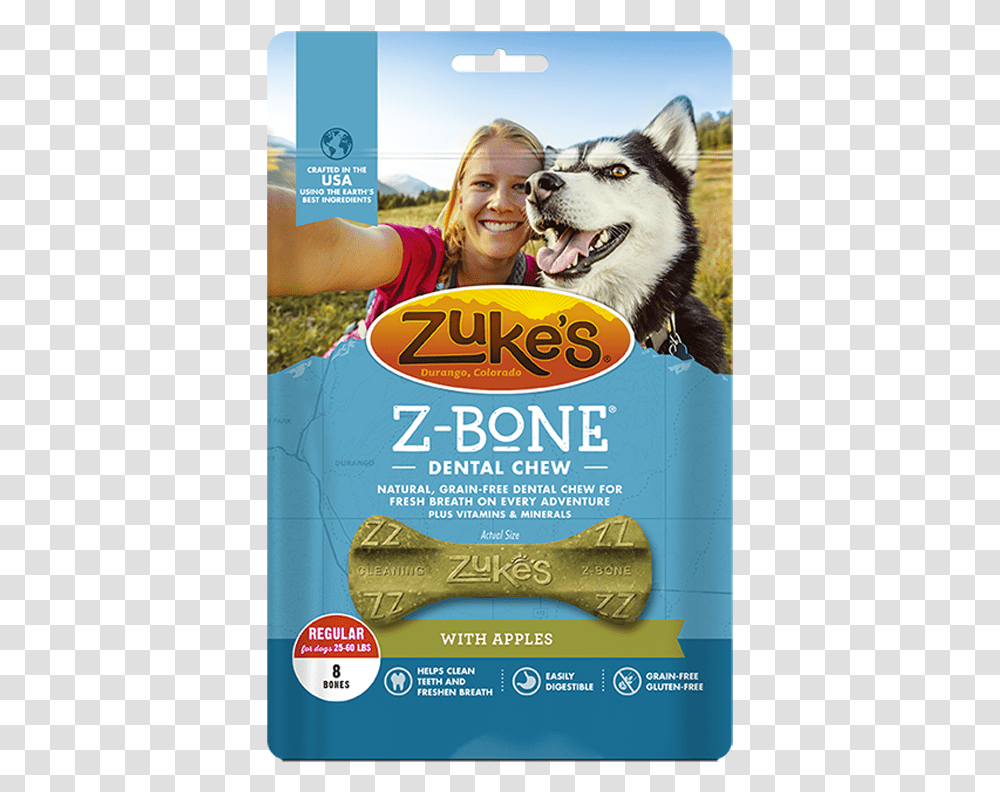 Zukes Z Bones Clean Apple Crisps Dental Dog Treats Zuke's Z Bones Gf Apple Crisp, Advertisement, Poster, Flyer, Paper Transparent Png