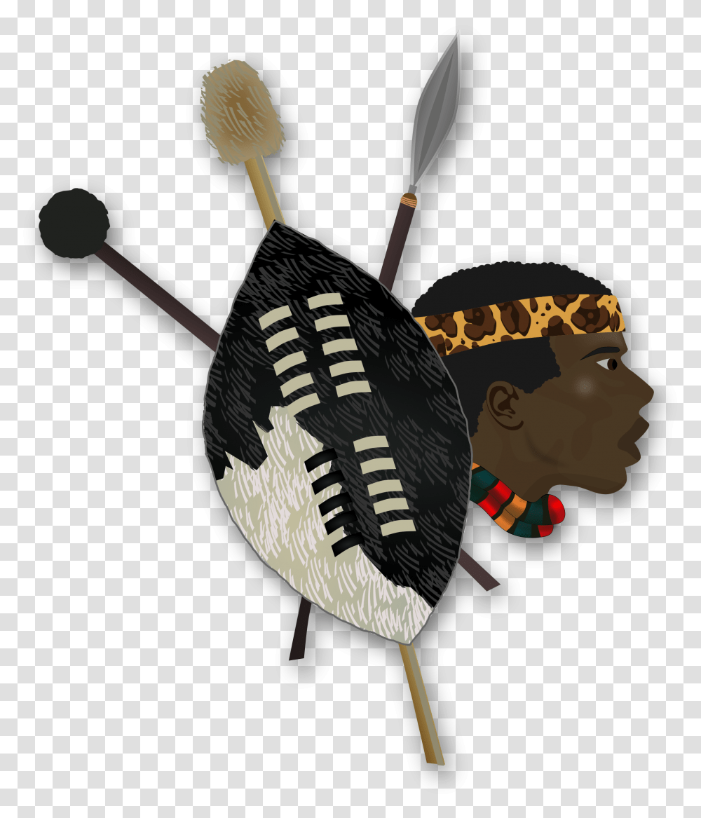 Zulu Warrior Clip Arts Zulu Warrior Shield And Spear, Armor, Bird, Animal Transparent Png